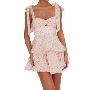 NEW ONE AND ONLY COLLECTIVE wear with love floral mini dress in pink